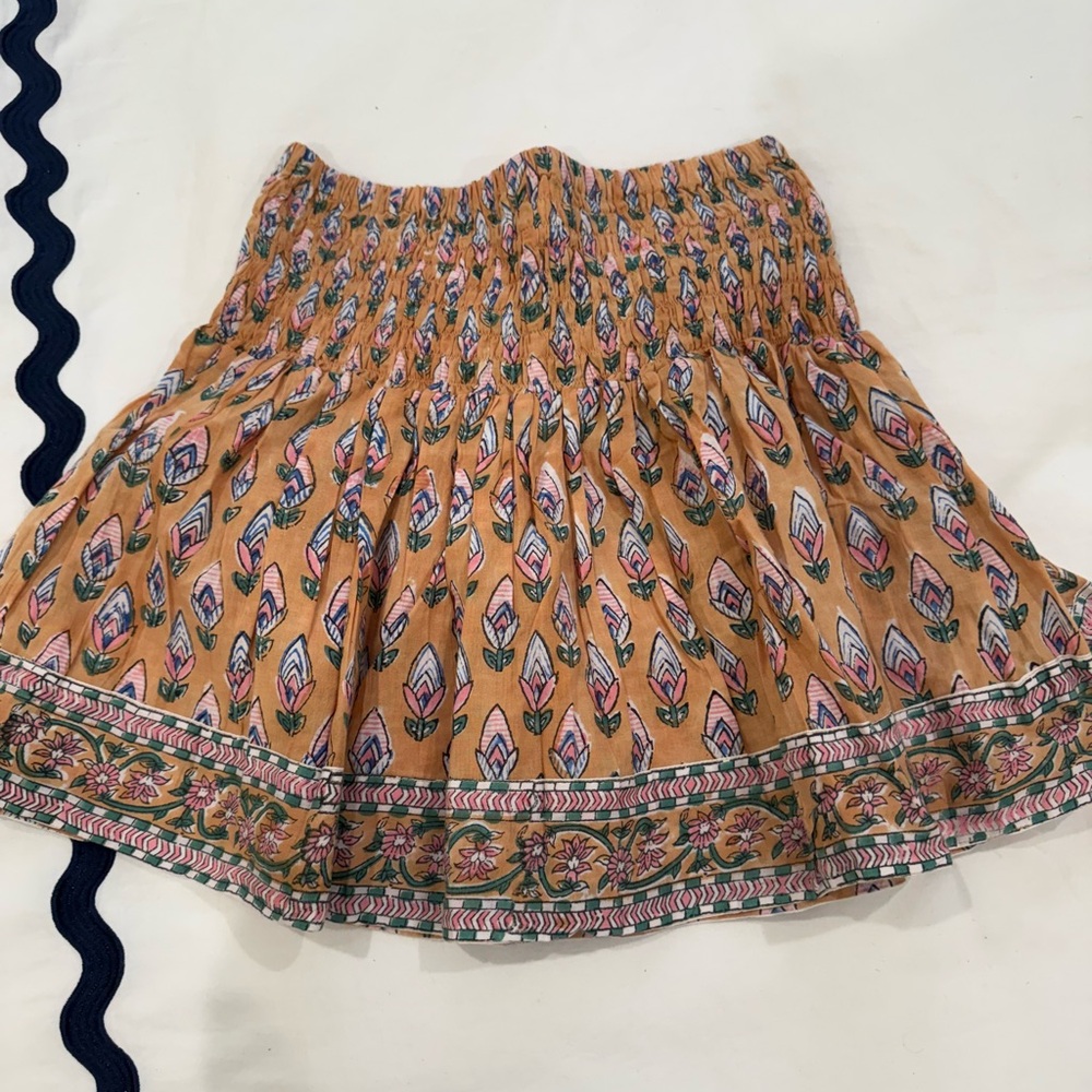 Floral Print Tan Skirt